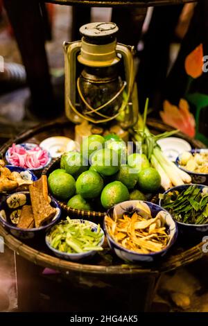 Delicious Hoi An herbat tea. Traditional vietnamese cuisine served in restaurant in Hoi An, Vietnam. Stock Photo