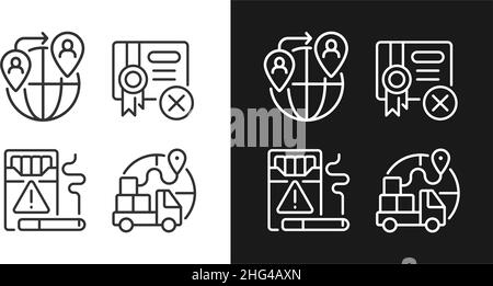 Contraband linear icons set for dark and light mode Stock Vector