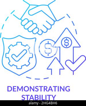 Demonstrating stability blue gradient concept icon Stock Vector