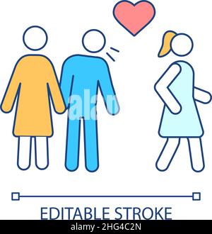 Cheating partner RGB color icon Stock Vector