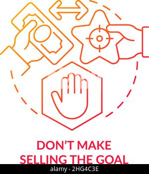 Dont make selling goal red gradient concept icon Stock Vector
