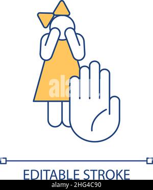 Protect child from stress RGB color icon Stock Vector