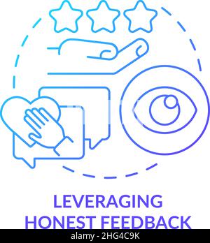 Leveraging honest feedback blue gradient concept icon Stock Vector