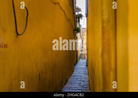 Beautiful oriental architecture of Vietnam taken in Hoi An old quarter Stock Photo