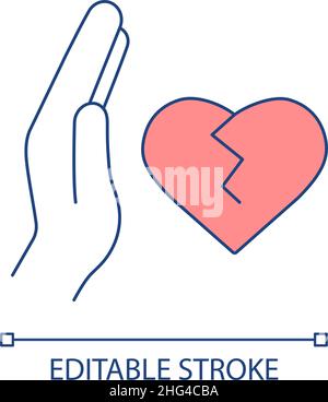 Relationship without reciprocity RGB color icon Stock Vector