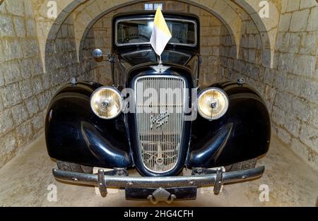 The front grill of an Austin Six Motor car - Valletta, Malta. 2nd of February 2016 Stock Photo