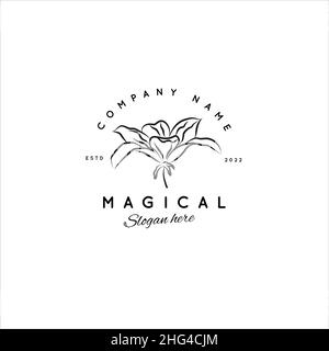 Magic Gold Logo. Mystical composition. Boho style and esoteric. Stock Vector