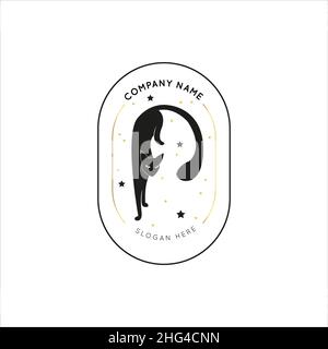 Magic Gold Logo. Mystical composition. Boho style and esoteric. Stock Vector