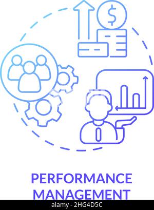 Performance management blue gradient concept icon Stock Vector