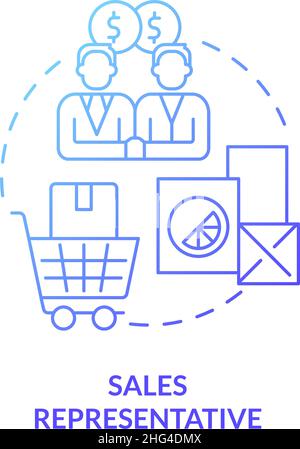 Sales representative blue gradient concept icon Stock Vector