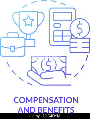 Compensation and benefits blue gradient concept icon Stock Vector