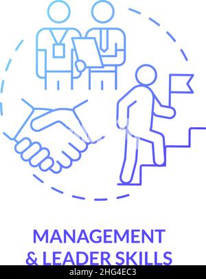 Management and leader skills blue gradient concept icon Stock Vector