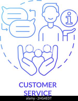 Customer service blue gradient concept icon Stock Vector