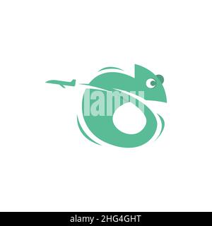 Chameleon travel agency logo Stock Vector