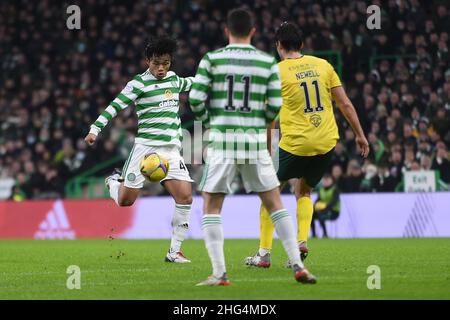 Glasgow, Scotland, 17th January 2022.  Reo Hatate of Celtic  during the Scottish Premier League match at Celtic Park, Glasgow. Picture credit should read: Neil Hanna / Sportimage Stock Photo