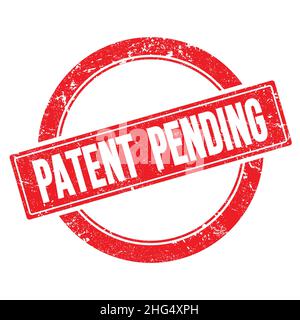 PATENT  PENDING text on red grungy round vintage stamp. Stock Photo