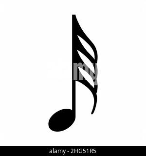 Sixty-fourth note icon isolated on white background Stock Vector