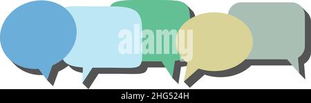 set of colorful speech bubbles with drop shadow, vector illustration Stock Vector