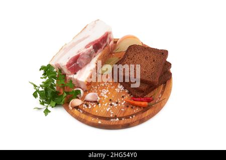 Raw pork belly with streaks of fat Stock Photo