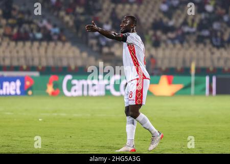 YAOUNDE, CAMEROON - JANUARY 18: Liverpool FC player Naby Keita of Guinea during the 2021 Africa Cup of Nations group B match between Zimababwe and Guinea at Stade Ahmadou Ahidjo on January 18, 2022 in Yaounde, Cameroon. (Photo by SF) Stock Photo