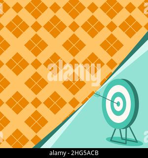 Target With Bullseye Representing Successfully Completed Project Reaching Advanced Goals. Success Represented Through Precise Archery Showing Creative Stock Vector