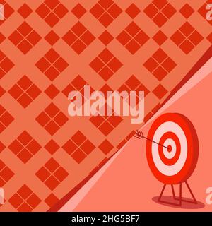 Target With Bullseye Representing Successfully Completed Project Reaching Advanced Goals. Success Represented Through Precise Archery Showing Creative Stock Vector