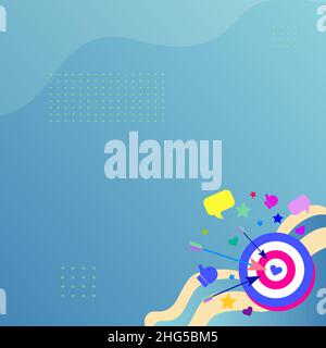 Presenting Message Hitting Target Concept, Abstract Announcing Goal, Bulletin Board Design, Announcement Information, Displaying Important Message Stock Vector