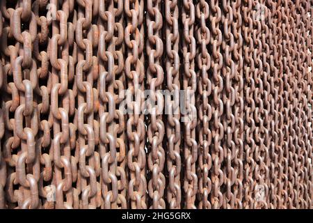 chains with rusted chain links Stock Photo