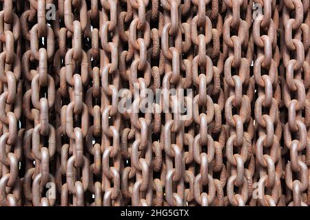 chains with rusted chain links Stock Photo