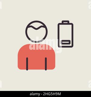Novel Coronavirus symptoms weakness vector icon. Stress low battery. Graph symbol for medical web site and apps design, logo, app, UI Stock Vector