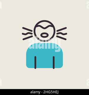 Novel Coronavirus symptoms dry cough vector icon. Medical sign. Graph symbol for medical web site and apps design, logo, app, UI Stock Vector