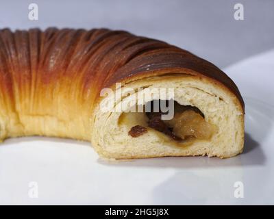 round pie roll in section  close-up Stock Photo