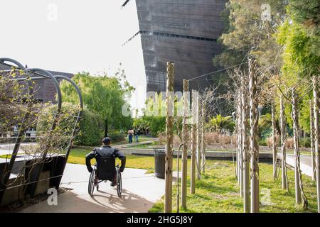 The DeYoung Museum is a prominent part of Golden Gate Park in San Francisco, CA, USA which holds art exhibits. Stock Photo