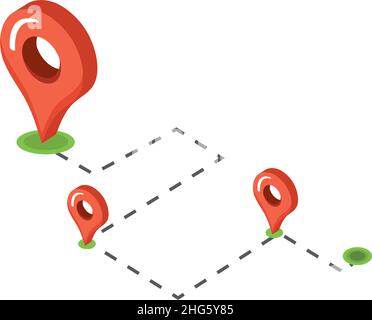 pins location in route Stock Vector