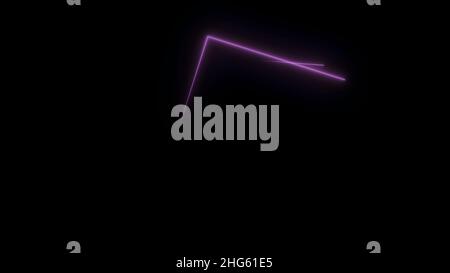 Abstract background with neon triangles. Seamless loop. Neon Grid Square Loop Background. Abstract Triangle. Neon geometric shapes and lines. Stock Photo