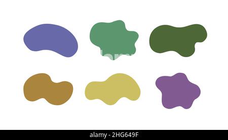 Abstract blotch, inkblot and pebble silhouettes vector isolated on white background Stock Vector