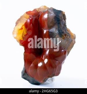 red fox agate mineral specimen stone rock geology gem crystal Stock Photo