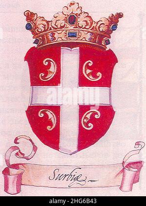 Serbian coat of arms, Belgrade Armorial II. Stock Photo