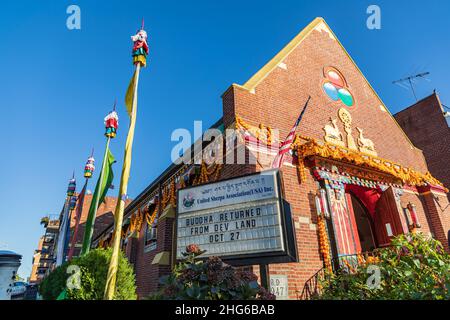 Jackson Heights, Queens, New York City, New York, USA. November 5, 2021. The Sherpa Temple in Jackson Heights. Stock Photo