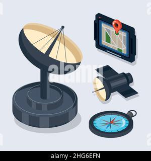 four gps technology icons Stock Vector