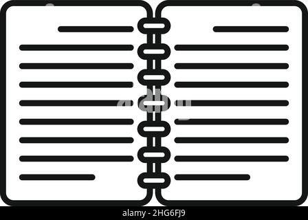 Notebook scenario icon outline vector. Film activity. Video shoot Stock Vector