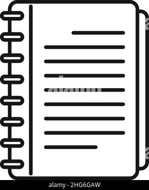 Notebook routine scenario icon outline vector. Activity film. Video book Stock Vector