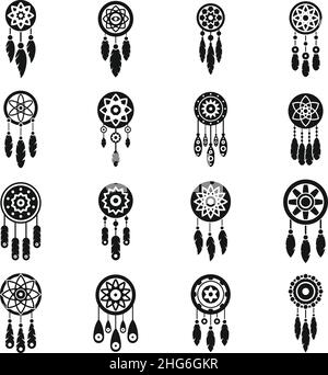 Lace Dream Catcher Icon Simple Vector. Tribal Aztec Stock Vector