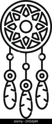 Lace Dream Catcher Icon Simple Vector. Tribal Aztec Stock Vector