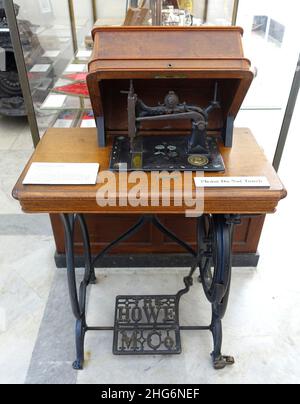 Sewing machine, The Howe Machine Company, Bridgeport CT, c. 1870, cast iron, steel, wood Stock Photo