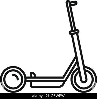 Electric scooter icon outline vector. Kick transport. Bike charge Stock Vector