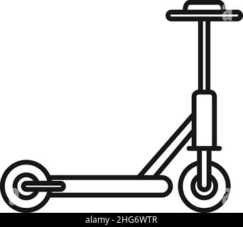 Electric scooter charge icon outline vector. Kick transport. Rental eco Stock Vector