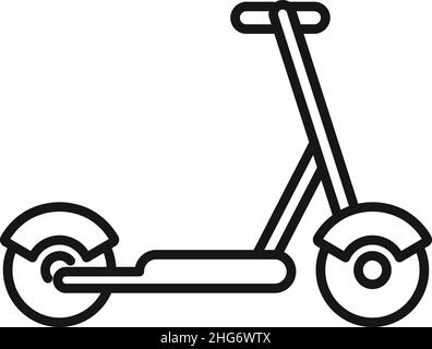 Scooter icon outline vector. Kick transport. Electric bike Stock Vector