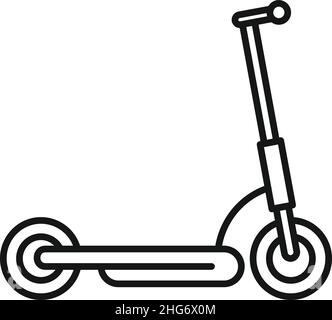 Escooter icon outline vector. Electric scooter. Kick transport Stock Vector