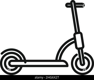 Electric scooter rider icon outline vector. Eco transport. Bike trotinette Stock Vector